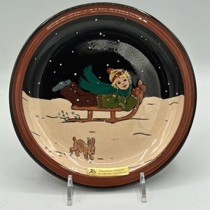 Signed Rheinfelder Keramik Sledding Plate